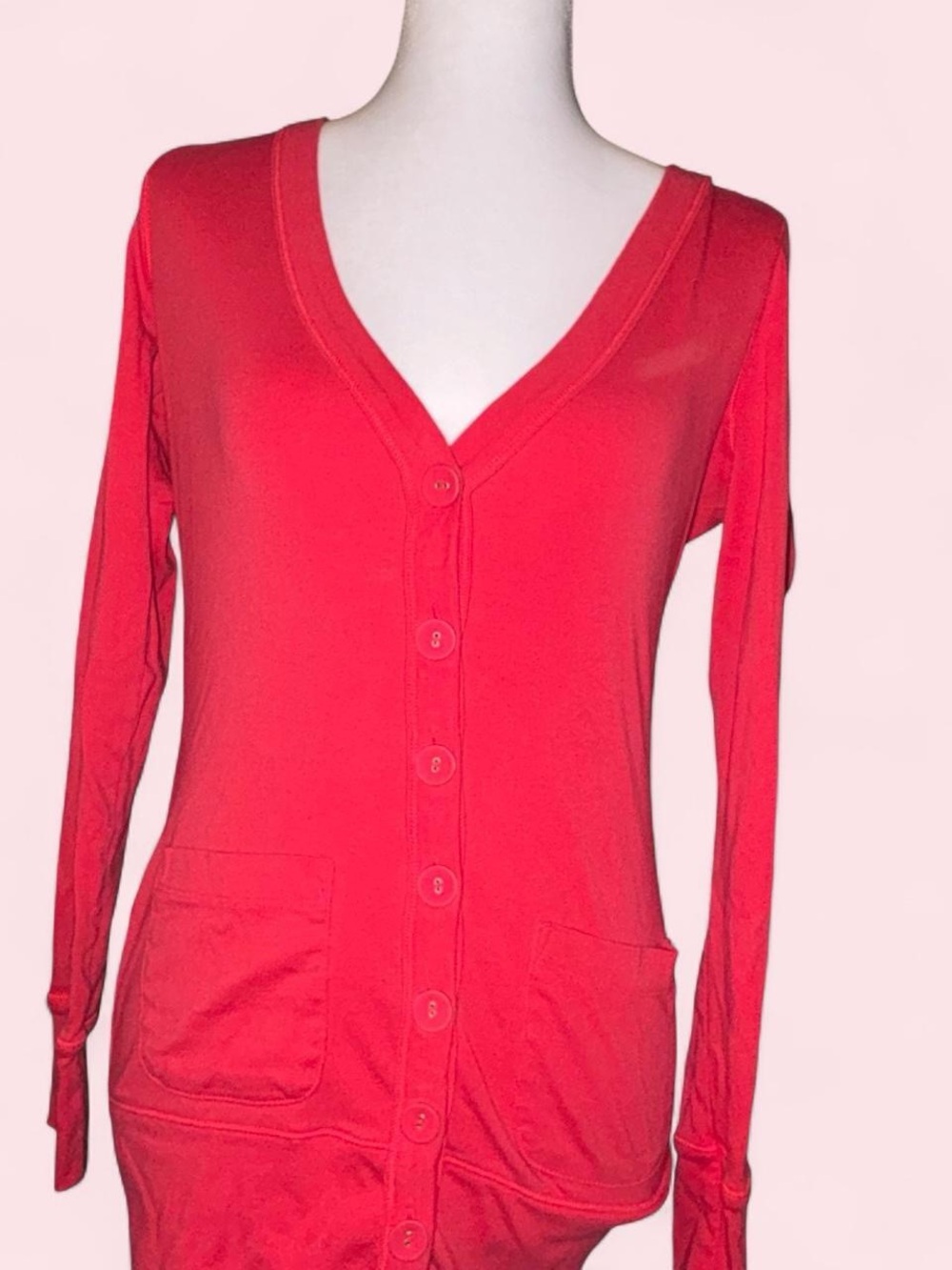 RARE Vintage Victoria's Secret Deep Pink V-Neck Button Cardigan